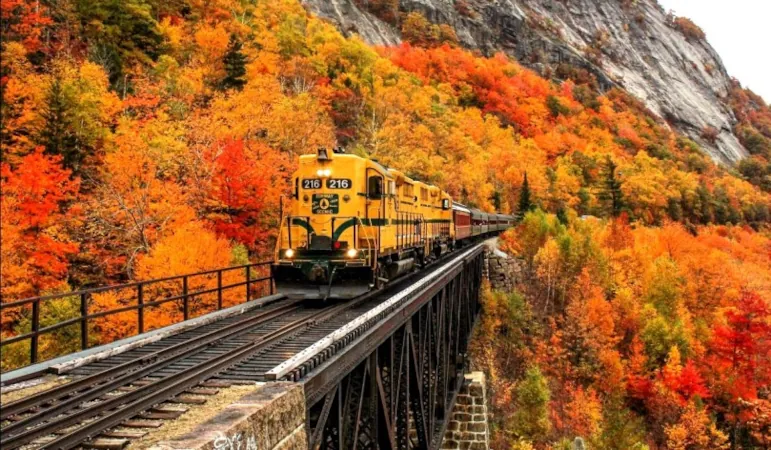 New England Trains And Fall Colors